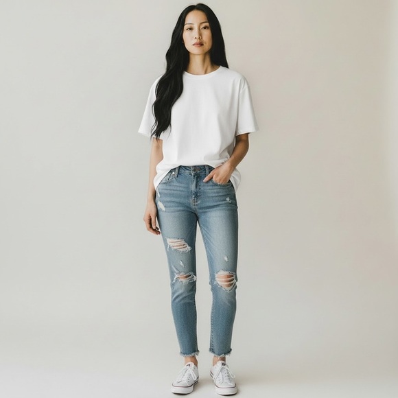 Judy Blue Denim - Judy Blue 13 31 Skinny jeans distressed academia goth womens stretch Moto Grunge